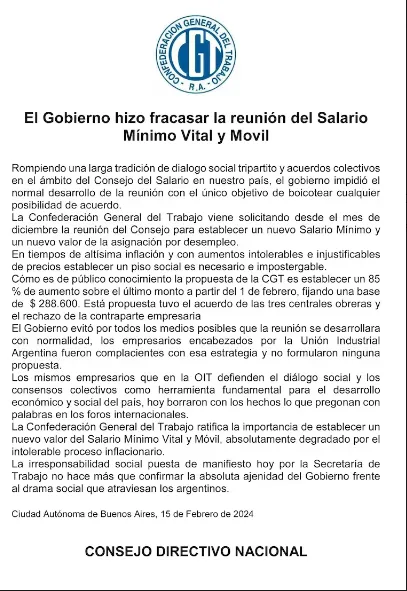 comunicado cgt