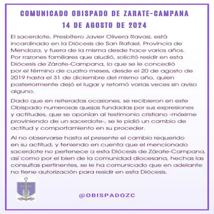 el-comunicado-del-obispado-de-zarate-campana-LPVLBXFOVVD4TAJ3F6FZ7QHXWI