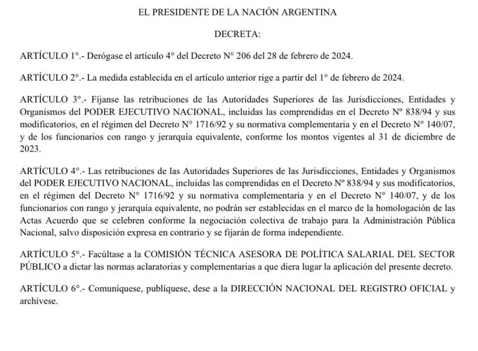 comunicado decreto