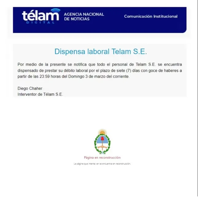 comunicado télam