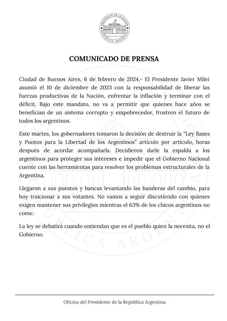 comunicado oficial